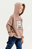 Kapüşonlu %100 Pamuk 3 İplik Erkek Çocuk Sweatshirt