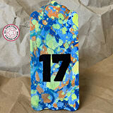 Uretti - Derya 2174 - El Yapımı Ebrulu 17 Numara Kapı Süsü - 7 x 16 cm