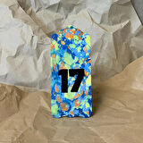 Uretti - Derya 2174 - El Yapımı Ebrulu 17 Numara Kapı Süsü - 7 x 16 cm