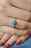 Burgu Kol Altın Firuze Taşlı Yüzük