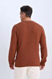 DeFacto Standart Fit Normal Kesim Bisiklet Yaka Dokulu Basic Düz Triko Kazak R1175AZ24WNOG78