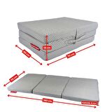 Xpermate Katlanır Yatak Yer Yatağı  Katlanır Sünger Yatak Misafir Yatağı 70X180X6 Gri Puantiyeli 