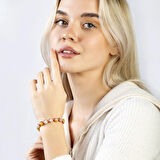 Makrome Örgülü Faset Kesim Akik Doğaltaş Kadın Bileklik