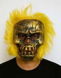 Wild Skull - Bakır Kafatası Sarı Saçlı İskelet Maske (2)