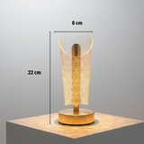 Açık Silindirik Kristal Damla Model LED Masa Lambası – Gold Tabanlı, Dokunmatik, 3 Renk Işık Modlu, 