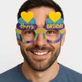 Cupcake Temalı Doğum Günü Renkli Karton Happy Birthday Gözlüğü 6 Adet (2)