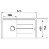 Franke Basis BFG 611-86 Beyaz Granit Evye-Active Plus Doccia 2.0 Batarya Seti