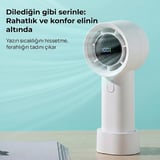 Cırak Turbo El Vantilatörü 100 Kademeli Ayarlı Güçlü Rüzgar Taşınabilir Fan LED Ekranlı USB-C Şarjlı Sessiz Mini Vantilatör Masaüstü ve Elde Kullanım El Fanı Mini Vantilatör Mini Fan (Mor)