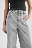 DeFacto Jogger Fit Yüksek Bel Bilek Boy Jean Yıkamalı Pantolon C1319AX24SPNM55