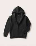 Erkek Çocuk Antrasit Renk Fermuarlı Kapüşonlu Kanguru Cepli Okul Sweatshirt Hırka Ceket