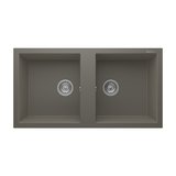 RealStone Nemrut 97 P019 Granit Evye 970x520 mm Çift Göz Damlalıksız Mutfak Evyesi - RealStone p019 Nemrut Gri