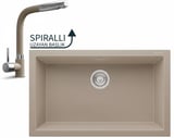 Realstone Gordion 77 Granit Eviye ve Sümela Spiralli Batarya Seti - 765x475 mm - Cappuccino