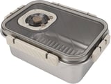 ® Paslanmaz Çelik Saklama Kabı, Tarih İndikatörlü Sızdırmaz Bento Yemek Kabı, Kilitli Kapaklı Ev Akıllı Gıda Koruyucu Sefer Tası (1.6LT Dikdörtgen)