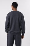 Erkek Respire Basic Oversize Sweatshirt Füme