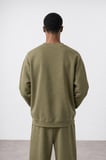Erkek Respire Basic Oversize Sweatshirt Haki
