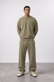 Erkek Respire Basic Oversize Sweatshirt Haki