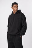 Erkek Respire Basic Oversize Hoodie Siyah