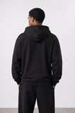 Erkek Respire Basic Oversize Hoodie Siyah