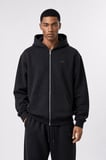Erkek Respire Basic Oversize Zip Siyah