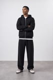 Erkek Respire Basic Oversize Zip Siyah