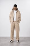 Erkek Respire Basic Oversize Zip Bej