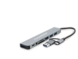 Usb 3.0 &amp; Type-C Hub Audio Kart Okuyucu 8 Port - Gri HDX7828