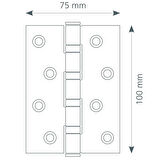Canex Paslanmaz Menteşe 2.8 mm Köşeli