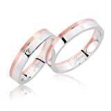 Rose Beyaz Altın Alyans 2903-3