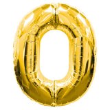 0 Rakamlı Folyo Balon Gold Renk  40 inç (2)