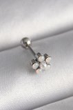 316L Çelik Gümüş Renk Zirkon Taşlı Çiçek Model Tragus Piercing TJ-PR1283