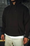 Modi Green Üç İplik Penye Kapşonlu Basic SweatShirt - Siyah