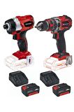 Einhell TE-CI 18 LI BL 4 Ah Çift Akülü Darbeli Vidalama + TE-CD 18/50 Li-i Bl Matkap