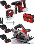 Einhell TP-HD 18/26 BL Matkap TP-CS 18/165 Lİ BL Daire Testere TP-JS 18/135 BL Dekupaj 3x4.0ah Kömürsüz Set