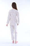 Minimal Çiçek Detaylı Pembe Kız Çocuk Pijama Takımı