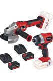 Einhell Axxio 18/115 Q Avuç Taşlama Te-cı 18 Bl Vidalama 2x4.0ah Kömürsüz Set