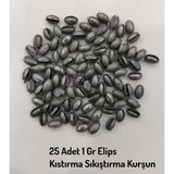 Kıstırma Sıkıştırma Kurşun Elips 25 Adet 1 GR