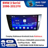 BMW 3 Serisi E90 2006-2011 Yıl 1GB Ram 16GB Hafıza 9 İnç Android 14 Cihaz Kablosuz Carplay Kablosuz Android Auto Multimedya Navigasyon Double Teyp Araç Monitor Ekran