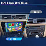 BMW 3 Serisi E90 2006-2011 Yıl 1GB Ram 16GB Hafıza 9 İnç Android 14 Cihaz Kablosuz Carplay Kablosuz Android Auto Multimedya Navigasyon Double Teyp Araç Monitor Ekran