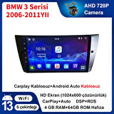 BMW 3 Serisi E90 2006-2011 Yıl 4GB Ram 64GB Hafıza 9 İnç Android 14 Cihaz Kablosuz Carplay Kablosuz Android Auto Multimedya Navigasyon Double Teyp Araç Monitor Ekran