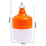 Ledx LN-OR30G 30 Watt TYPE-C Şarjlı Taşınabilir Asma Kancalı Kamp Çadır Lambası 6500K 1200Mah 3 Modlu ABS Malzeme