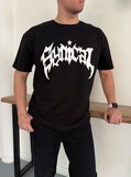 Modi Green Erkek Bisiklet Yaka Ön Baskılı Kısa Kollu Tişört Streetwear Günlük Basic Pamuklu T-shirt - Siyah