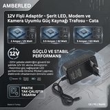 12V Fişli Adaptör 5 Amper 60 Watt - Şerit LED, Modem ve Kamera Uyumlu Güç Kaynağı Trafosu - Cata