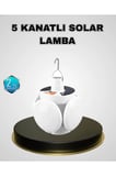 5 Kanatlı Solar Kamp Lambası – USB Şarjlı, Taşınabilir, IP65 Su Geçirmez Bahçe Lambası