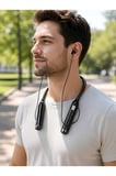 Uzun Kullanım Süreli Bluetooth Kulaklık Boyun Bantlı Mikrofonlu 600 Saat Müzik Süreli Ses ve Çağrı Kontrollü Kablosuz Kulaklık