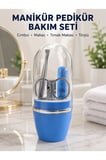 Kompakt Manikür Bakım Seti Mavi Taşınabilir Kişisel Bakım Çantası