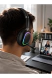 RGB Işıklı Bluetooth Mikrofonlu Kulaklık Uzun Süreli Kullanım Type-C Şarjlı