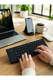 Bluetooth Katlanabilir Klavye USB-C Şarjlı 3 Cihaz Bağlantılı Taşınabilir Klavye
