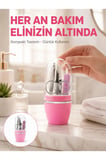 Tırnak Bakım Manikür Pedikür Seti 4 Parça Pembe Pratik Günlük Kullanım Yeni Nesil