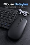 Beyaz Klavye Mouse Seti USB Alıcılı Kablosuz Bağlantı