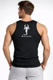 Modi Green Erkek Spor Fitilli Atlet 2li Set Siyah Ve Beyaz Slim Fit Kaşkorse Arka Baskılı Spor Atlet